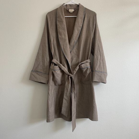 Morpho Luna Other - Morpho + Luna Robe Women M Alix Wool Beige Coverup Collared Pockets Quiet Luxury